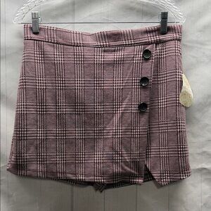 Altar'd State NWT Burgundy Plaid Mini Skort